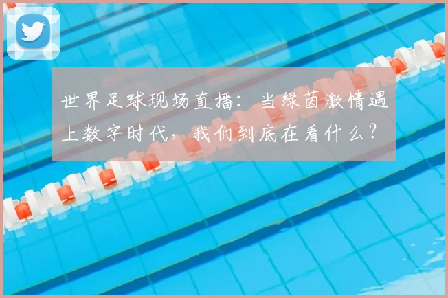 世界足球现场直播：当绿茵激情遇上数字时代，我们到底在看什么？